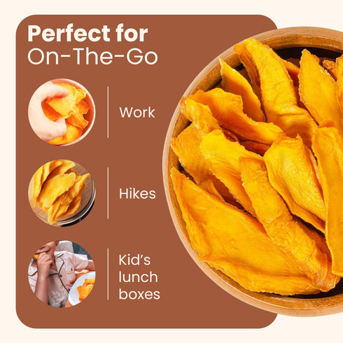 Wellsley Farms 20oz Pack Organic Dried Mango - Vegan Friendly & Low Sodium Dried Fruit - No Added Sugar, Preservatives