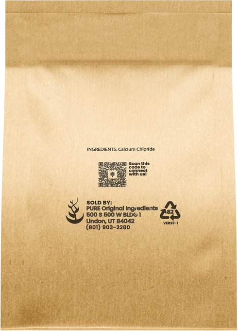 Pure Original Ingredients Calcium Chloride (1 lb) Food Safe, For Wine Making, Home Brew, & Cheese Making