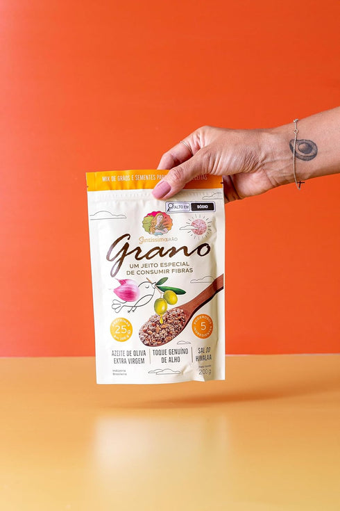 Santssimo Gro 25g 200g, Salty Granola Natural Granola, Vegan, High Fiber, Premium, Grain and Seed Mix, Protein