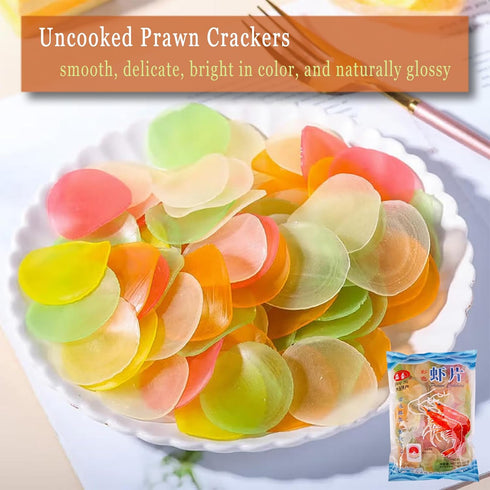 WYLSBSP Crackers17.6oz/500g,Shrimp Coloured Prawn Crackers Easy to Make for DIY Parent-Child Cooking, Crispy Prawn