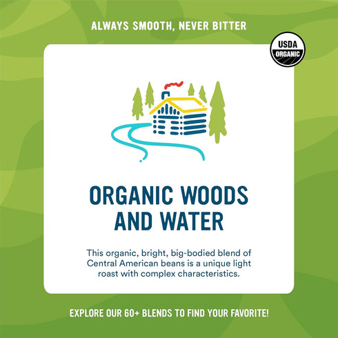 4 Cameron's Coffee Roasted Whole Bean Coffee, Organic Woods & Water, Pound