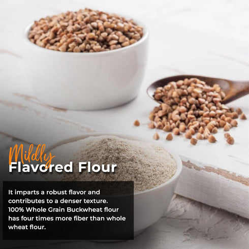 1 NY SPICE SHOP Buckwheat Flour - Kuttu Ka Atta - Finely Ground Raw Buckwheat Groats, Natural Fiber Source with High