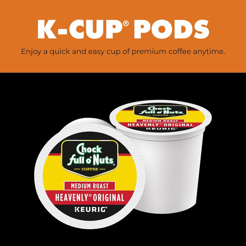 1 Pack 48 Chock Full o' Nuts Heavenly Original Keurig K-Cup Pods for Keurig Brewers Premium Arabica, Medium Roast