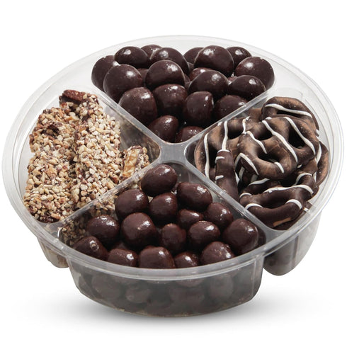 15oz 4 Mothers Day Chocolate Gift Box, Chocolate Gift Basket of Sectional Platter, Ideal Food Gifts for Women on
