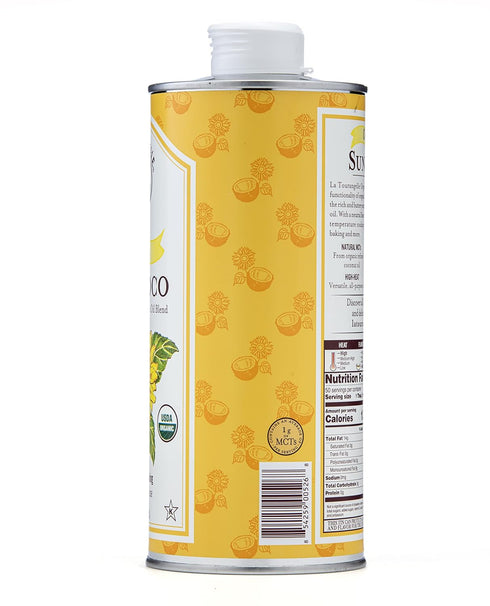 La Tourangelle Organic Sun Coco Oil, 25.4 fl oz, Unique Blend of High-Oleic Sunflower Oil and Refined Coconut Oil