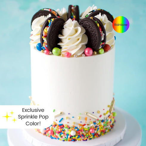 Sprinkle Pop 2oz Rainbow Road Sprinkle Mix | Blend of Rainbow Sprinkles for Decorating Birthday Cakes, Cookies, Cupcakes