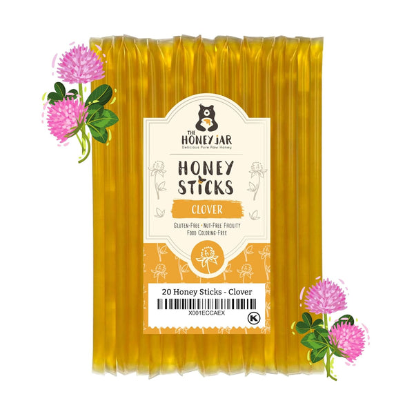 The Honey Jar Plain Honey Sticks - Pure Honey Straws For Tea,