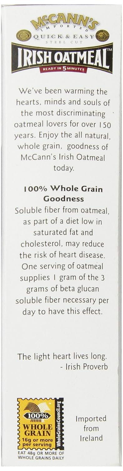16 Mccann's Quick and Easy Steel Cut Irish Oatmeal, Ounce