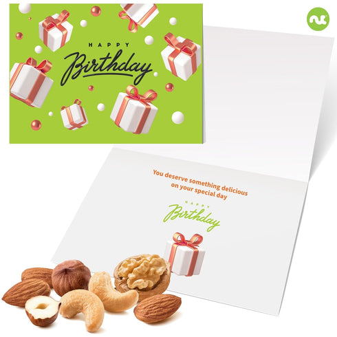 (12 Package, NUT CRAVINGS Gourmet Collection - Happy Birthday Treats, Nuts & Dried Fruits Tower Gift Basket with Bday