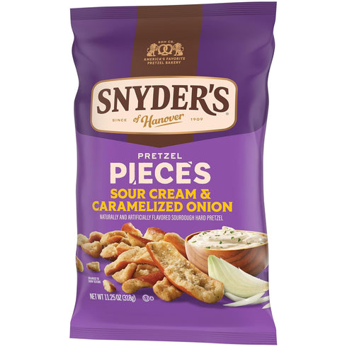 11.25 Oz Snyder's of Hanover Sour Cream & Caramelized Onion Pretzels, Bag