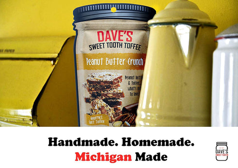 Set (4 oz. 3) Dave's Sweet Tooth Toffee - Peanut Butter Crunch Toffee Gift x - Homemade & Handmade Peanut Butter