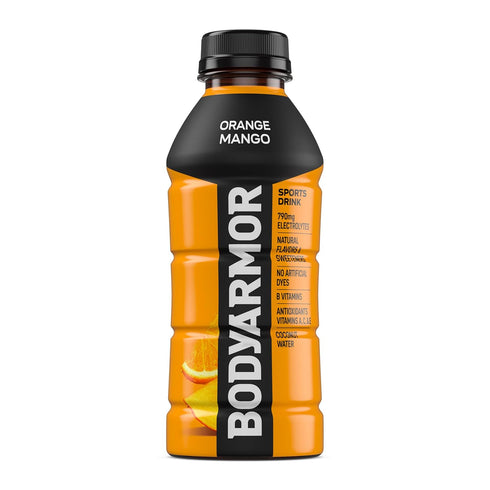 Potassium-Packed 16 Oz (Pack 12) BODYARMOR Sports Drink Sports Beverage, Orange Mango, Coconut Water Hydration, Natural