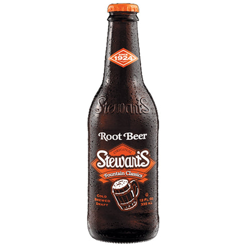 (12 Stewart's Root Beer bottles)
