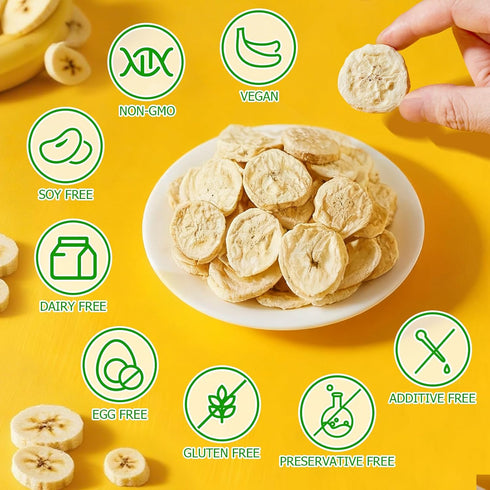 (1) Banana Chips Crispy & Sweet Dried Banana Slices, No Sugar Added,Dried Banana Chips Healthy Snack for Adults & Kids