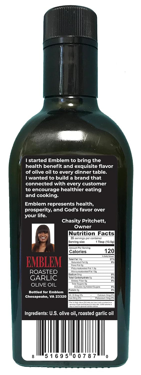100% 500ml Emblem Extra Virgin and Infused Olive Oil for Everyday Kitchen Use | Cold Extracted, Cooking & Baking | Non