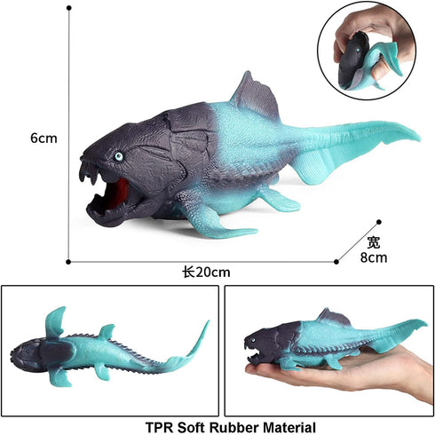 Flormoon Animal Figures, 1pcs Rubber Dunkleosteus Action Model, Stress Relief Educational Toy for Kids
