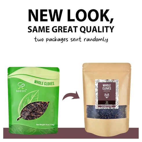 4 oz, Soeos Whole Cloves Gluten Free, Non GMO, Kosher, Fresh Hand Picked Cloves, Great for Food and Tea