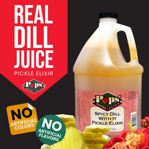 1 Pops Pepper Patch Spicy Pickle Elixir - Spicy Dill Pickle Brine for Leg Cramps - Made from Real Dill Juice