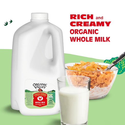 128 oz Organic Valley Organic Whole Milk Pasture Raised, Non GMO (Gallon)