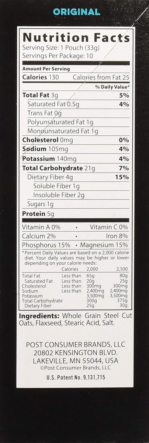 10 11.6 oz (Pack 2) Better Oats Steel Cut Oats with Flax Classic Pouches