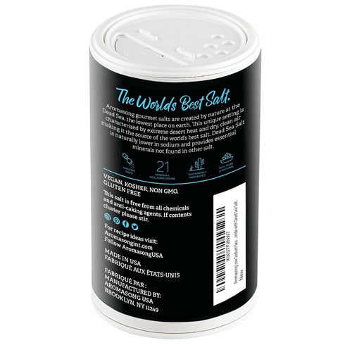 13 OZ. 100% Aromasong Low Sodium Sea Salt Salt Shaker Natural Fine Grain Dead Sea Potassium Chloride with Dead Sea