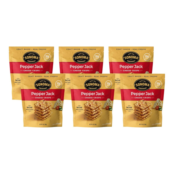 Sonoma Creamery Pepper Jack Cheese Crisps, Gluten Free, Craft Baked, 2.25 Ounces
