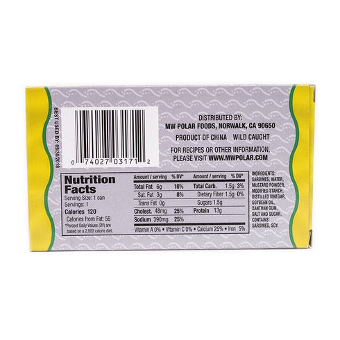 3-Ounce (Pack 24) MW Polar Sardines, Mustard