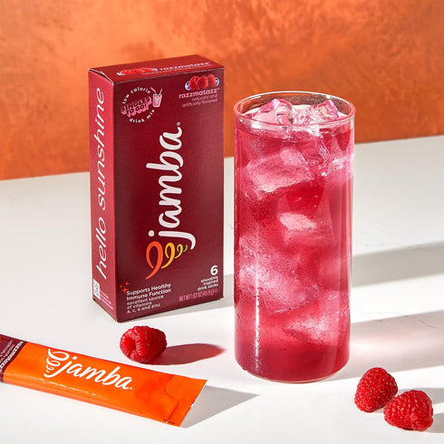 packets, 6-Count, Jamba Singles To Go! razzmatazz smoothie-inspired powdered drink mix aspartame free, just add water