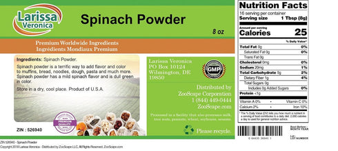 Larissa Veronica (8 oz, 526940) Spinach Powder ZIN:
