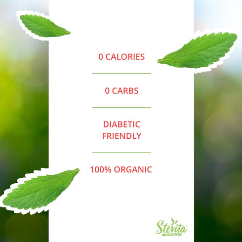 Stevita Organic Stevia Extra Sweet, 0.7 oz Powder - All-Natural, No Calorie Sweetener, 2000 Servings