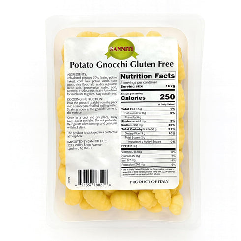 17.5 oz (500 (Pack 4) Sanniti Italian Gluten Free Potato Gnocchi, g)