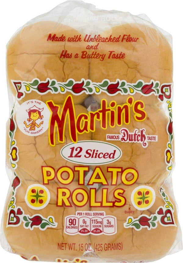 Martin's Sliced Potato Rolls- 12 pk 15 oz (2 bags)