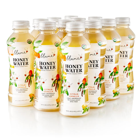 Blume Honey Water Certified Organic Citrus Vanilla, Made with Real Organic Honey,