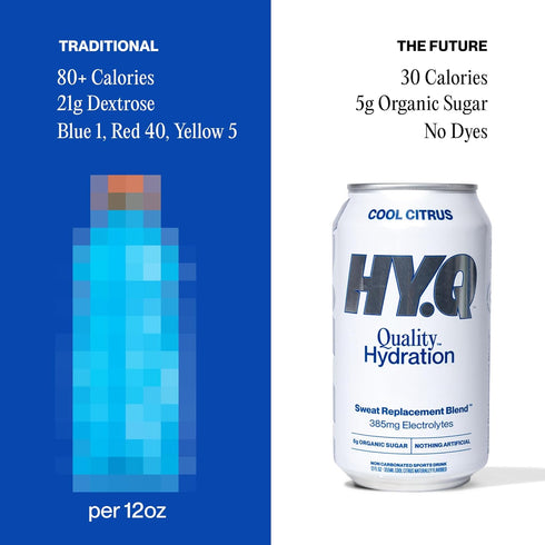 12 oz (12-Pack) HY.Q Hydration Drink, Cool Citrus, fl Canned Sports Drink, Quality Ingredients for Hydration, Sweat