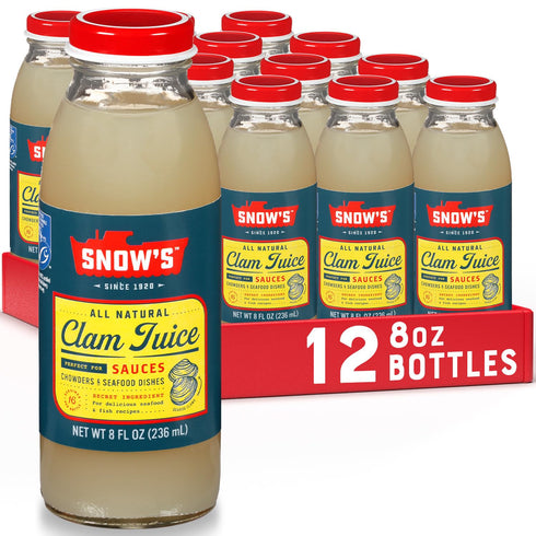 Snow's All Natural Clam Juice, 8 Fluid oz Bottle (Pack of 12)