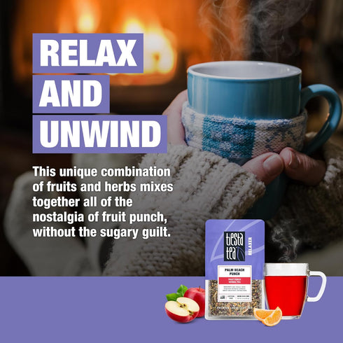 25 2 Tiesta Tea - Palm Beach Punch, Loose Leaf, Fruit Punch Herbal Tea, Caffeine-Free Tropical Blend with Apple