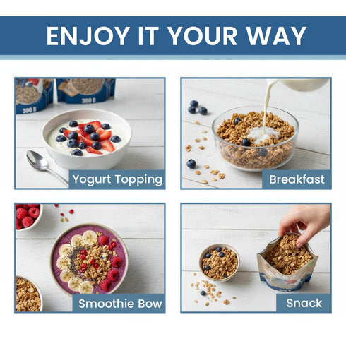 GINA Bio GINA Organic Granola Classic Vegan with toasted oats & seeds- Crunchy granola adds texture & flavor