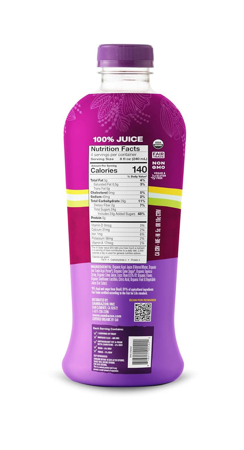 32 Oz Sambazon Organic Aa Original Juice, Fl