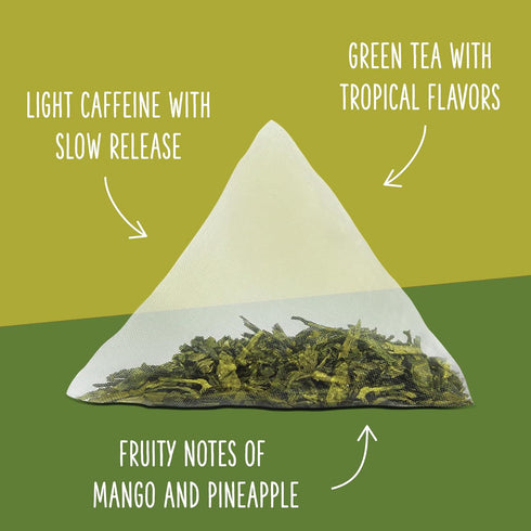 15 Count (Pack 1) Two Leaves and a Bud Organic Tropical Green Tea, Whole Leaf Sencha Green Tea