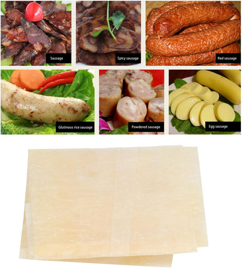 10 TOPINCN Sausage Casing, Bags Dried Flexible Uniform Thickness Sausage Tube Casing, Sausage Casing for Household Ham