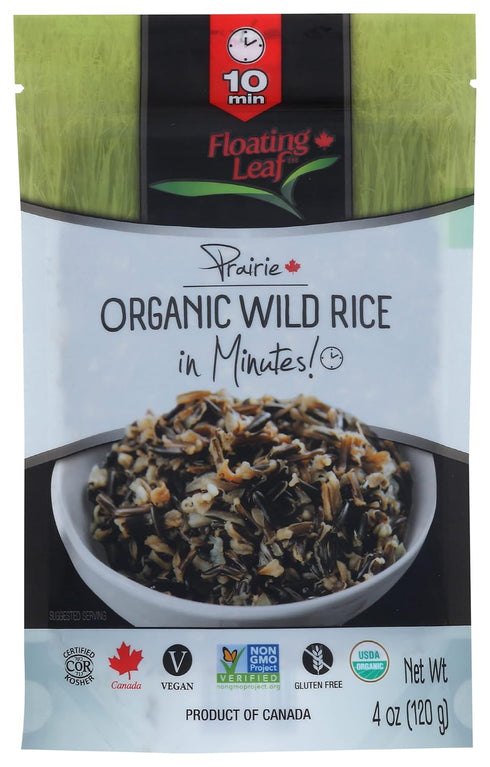 Floating Leaf Organic Wild Rice, Ready In Minutes, Non GMO, Vegan, 4