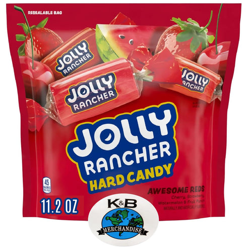 Jolly Rancher Awesome Reds Hard Candy Variety, 11.2 oz Resealable Bag -