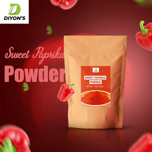 Diyon's 4oz (112g) 100% Packed Sweet Paprika Powder Pure, With Resealable Pouch.