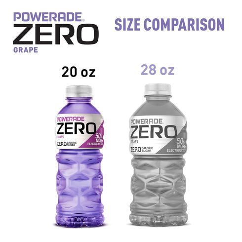 20 (Pack 8) POWERADE Electrolyte Enhanced Zero Sugar Grape Sports Drink, Ounce