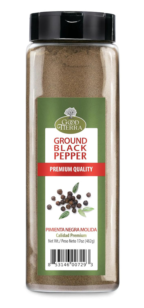 Good Tierra Black Pepper Ground 17 oz - Fine Ground Black Pepper
