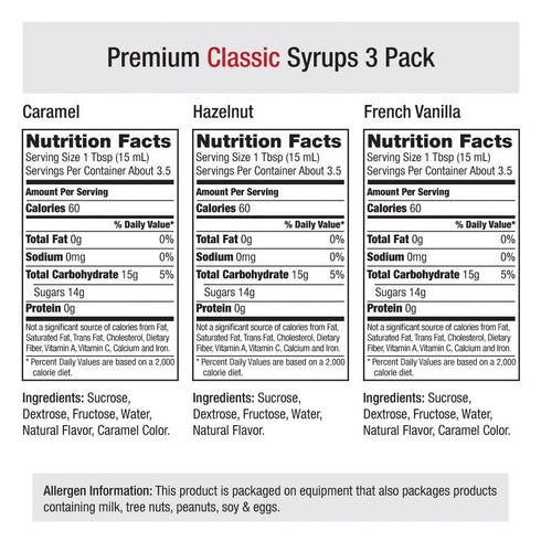 Amoretti Classic Syrups, 3 Pack, 1.69 Fl oz