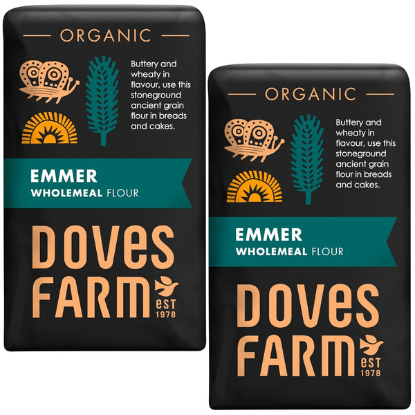 Doves Farm Organic Stoneground Wholemeal Emmer Flour 2.2 lb / 1 kg