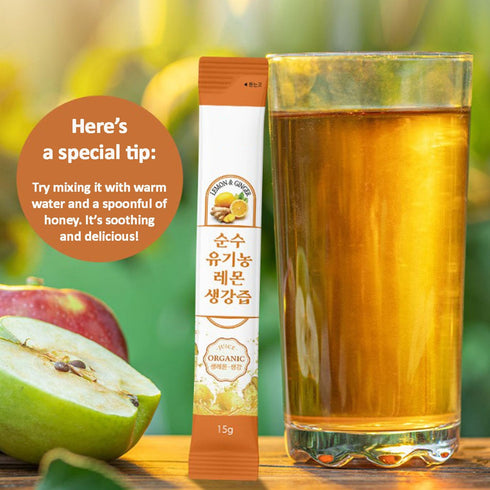 Generic Cooking_9.87oz (14 15g Ginger Lemon Juice Mix Sweet, Tart & Zesty Drink for Tea, Water & Sticks, each)
