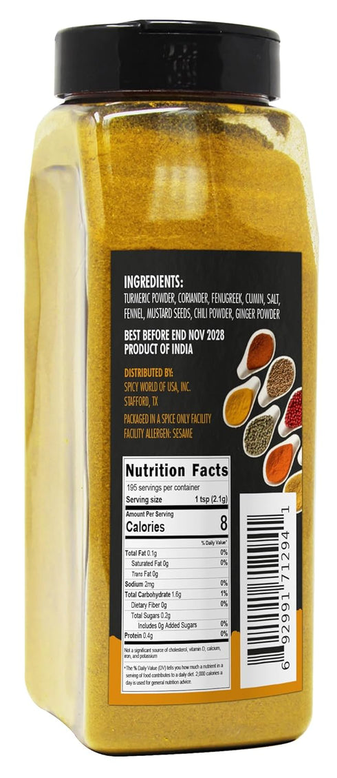 Spicy World 14.4 oz 9-Indian Curry Powder Jar - Authentic Blend of Spices, Premium Quality Blend for Curries