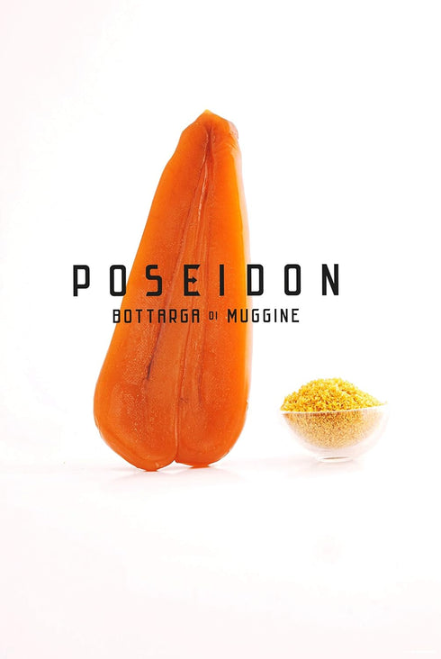 3.5~4.58 oz Poseidon - Premium Sardinian Bottarga | Authentic Mullet Roe | Gourmet Italian Seafood Delicacy |